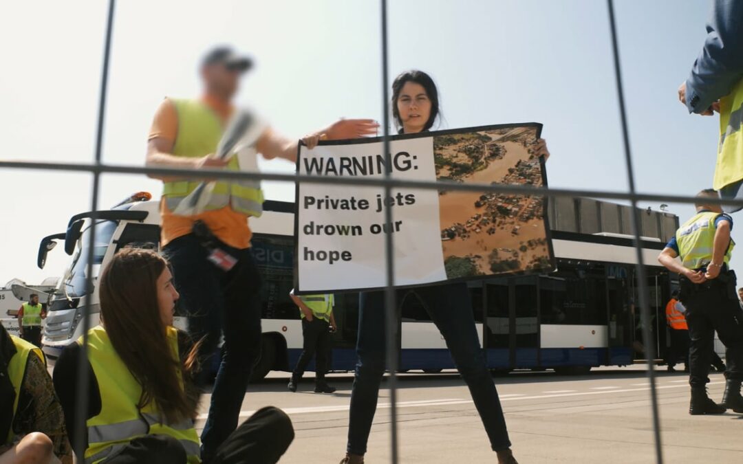 Ban Private Jets – Warning label